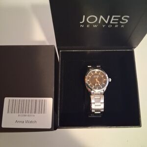 Jones New York Silver and Black Watch